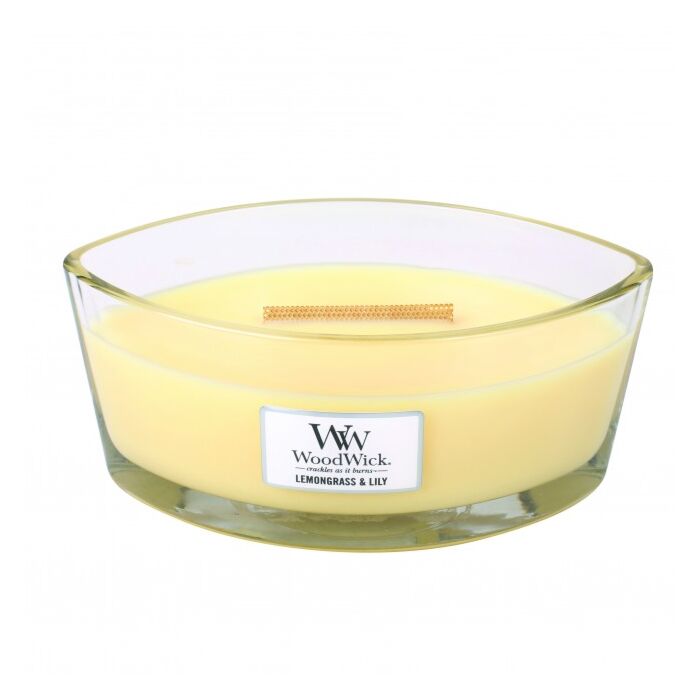 WoodWick® HearthWick Candle - Lemongrass & Lily-1